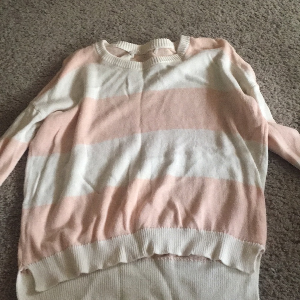 Blush pink stripe sweater